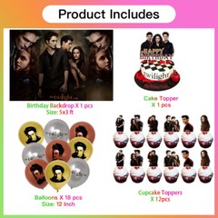 Twilight Party Supplies Birthday Decoration Set Balloons Cake Toppers Banner