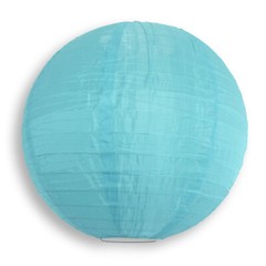 16″ Sky Blue Shimmering Nylon Lantern, Even Ribbing, Durable, Hanging
