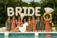 Gold Glitter Bachelorette Party Balloons with 40″ Bottle & Glass Decor