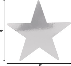 24-Pack Silver Star Cutouts for Awards Night & Festive Celebrations, 15”
