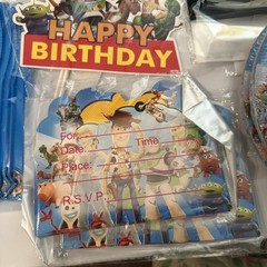 Toy Story Party Decoration Tableware Supplies Set Napkin Plates Cake topper