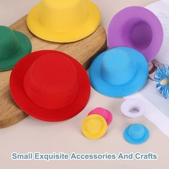 12Pack 1.6 Inch Mini Formal Hats Miniature Doll Hats for Crafts, Orange