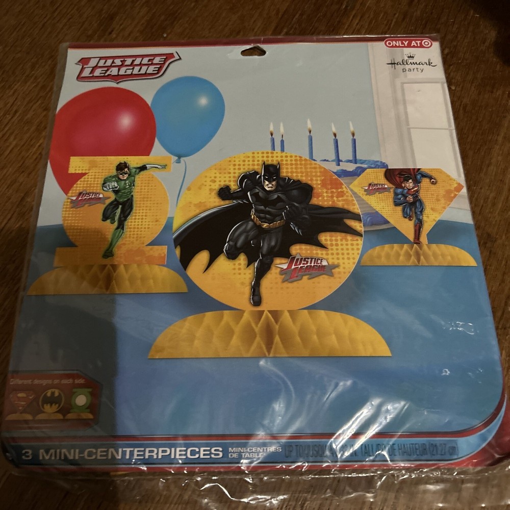 JUSTICE LEAGUE Batman Superman DC Comic Table Centerpiece Birthday !!!!!