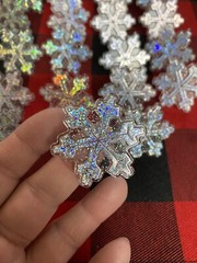 Snowflake Cupcake Topper Rings 24 pc Cake Decoration Christmas Glitter 1.5″
