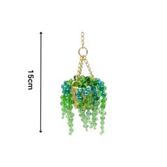 Plastic Beaded Hanging Basket Decor for Car Rearview Mirror 15cm Trendy Look