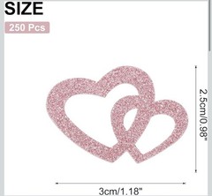 500 Pcs Rose Gold Glitter Heart Confetti – Wedding – Birthday – Valentines