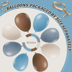 412Pcs Dusty Blue and Brown Balloon Arch Kit, 5 10 12 18Inch Bear Baby Shower De