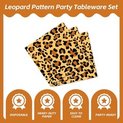 96 Pcs Leopard Print Party Decorations for Adults, Cheetah Print Birthday