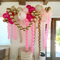 Pastel Pink Quick Link Balloons, 100PCS 10 Inch Baby Pink Linking Balloons fo…