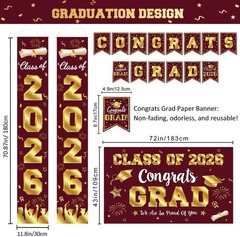 2026 Graduation Decorations – Maroon and Gold Graduation Decorations Set Cong…