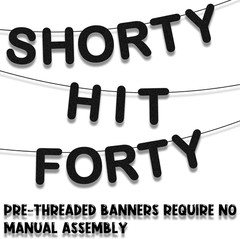 Pre-Strung Short 40Th Birthday Decoration Party Banner, Happy 40Th Birthday Deco