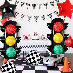 Race Car Birthday Party Decorations, Racing Balloon Set with Traffic Light Ballo
