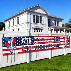 250 Anniversary USA Flag Banner – Durable 4th of July Decorations with 1776-2…