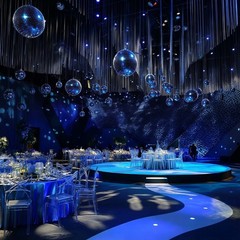 24″ Disco Ball Large Mirror Ball Dancing DJ Events Wedding Club Event Blue