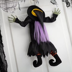 Morris Costumes 2.5 ft Hanging Animated Crashed Witch – Black