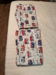 2- Retro Camping RV Tablecloths, Flannel Back