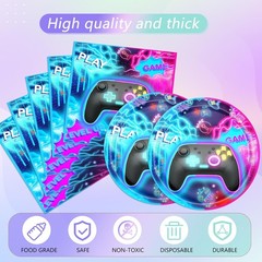 41pc Video Game Party Decorations Tableware Supplies Set Includes Partyware