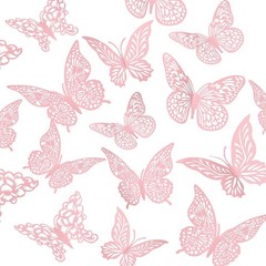 Magical 3D Pink Butterfly Wall Decor Set – Perfect for Celebrations, 48 Pcs