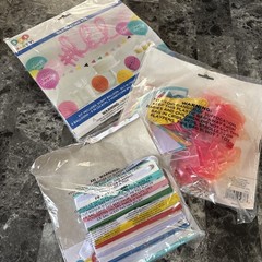 2x Happy Birthday 16 Pc Decorating Kits Girl Pastels #HBD Balloons + Fan Garland