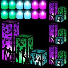 12 Pcs Disco Centerpieces – 70s Disco Ball, Dancer & Lantern Boxes for Party Dec