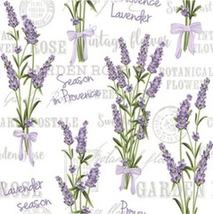 French Provincial Napkins LAVENDER POSTCARD 20 Decoupage Paper Vintage French