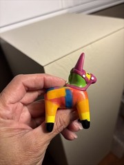 Vintage Miniature Donkey Piñata Multi color Plastic Dollhouse China
