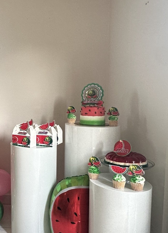 Watermelon Theme Birthday Table Decorations for Kids with Toppers & Boxes