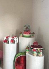 Watermelon Theme Birthday Table Decorations for Kids with Toppers & Boxes