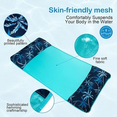 2 Pack Inflatable Water Hammock Pool Floats, 5-in-1 Heavy Duty Mesh Lounger