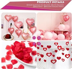 Valentines Day Balloons Kit, 101 Pack Rose Gold Pink Heart Balloons with Rose…