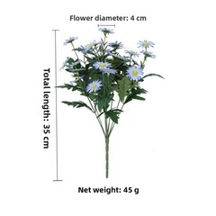 35cm Artificial Daisy Bouquet with Flexible Wire Stems for Home Office Garden