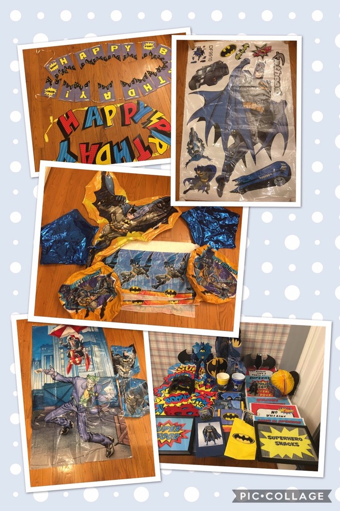Batman DC Comics Birthday Party Decor Decorations Supplies Figures HUGE LOT- EUC