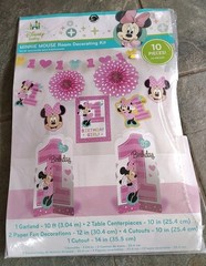 Minnie Mouse 1st Birthday Decorating Kit Balloons Banner More Baby Girl Lot