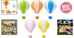 12-Inch Hot Air Balloon Paper Lanterns – 5 Vibrant Colors for Every Celebration