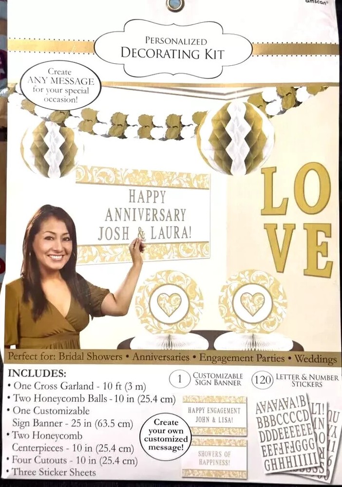 All Occasions Supplies & Decorations Personalised Party Gold Decorating Kit
