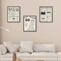 60th Birthday Decorations for Men and Women, 3 Pieces Vintage 60 Birthday An…
