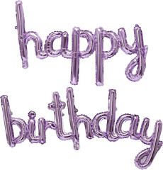16 Inch Hanging Birthday Banners 3D Silver Foil Cursive Script Letter Balloons f