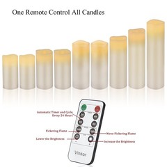 Vinkor Flameless Candles Battery Operated Candles Real Wax Pillar LED Candles…
