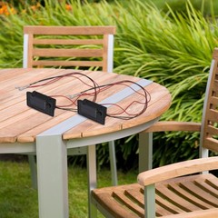 Set Of 2 Solar Lights Replacement Top With LED Bulbs Solar Panel Lantern Lid New