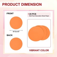 25 PCS 6 Inch Orange Round Cutouts Paper Circle Shaped Bulletin Board Decor
