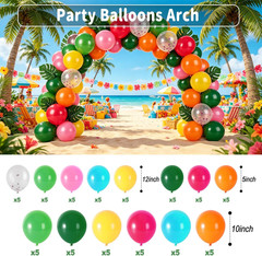 200 Pcs Aloha Luau Party Decorations Set, Hawaiian Tropical Summer Beach Party S