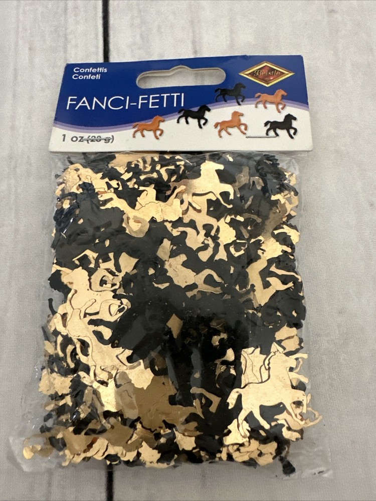 Fanci-Fetti Horses (black & light copper) Party Accessory 1 Oz package NWT