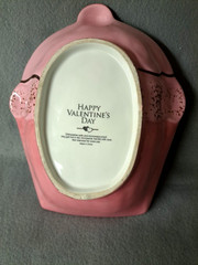 Happy Valentines Day Cupcake Shaped Bowl, Pink Ceramic Birthday Decor