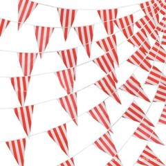 10/30M Carnival Theme Party Decorations Red And White Striped Pennant for ban
