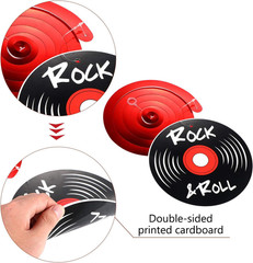 30pc Rock and Roll Retro Hanging Swirl Decorations 50s 60s Party Ceiling