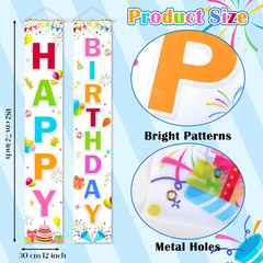 Birthday Decorations Banner, Happy Birthday Door Sign for Men Women Boys Girls I