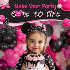 ALL-IN-1 Minnie Balloon Arch Kit with BONUS Bow & Mouse Head – Mini Mouse Bal…