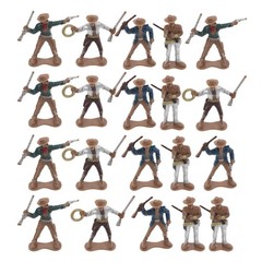 20Pcs Durable Plastic Western Figurines Set for Cake Toppers and Wild West Decor