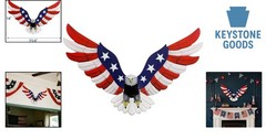 23.6″ Patriotic Eagle Wall Art – 4th of July Metal Wall Sculpture