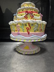 Partylite Birthday Celebration Cake & Base Porcelain Tealight Candle Holder 7.5″